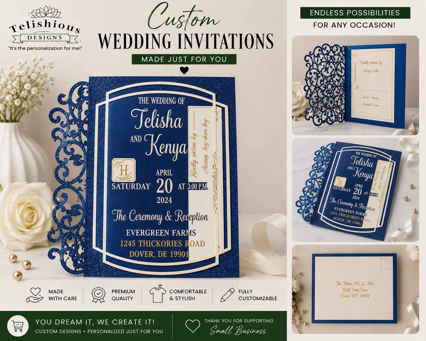 Custom Acrylic Wedding Invitation